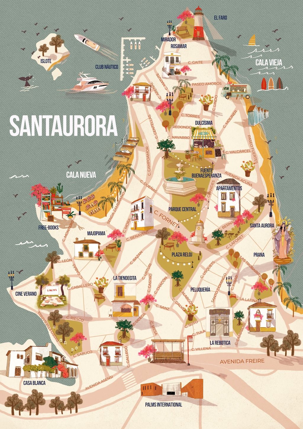 Mapa Santaurora al detalle
